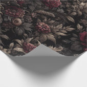 Maroon und Black Gift Wrapping Paper Geschenkpapier (Ecke)