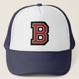 Maroon und Black Letter "B" Trucker Hat Truckerkappe