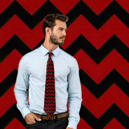 Maroon und Black Zig Zag Stripte Krawatte
