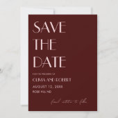 Maroon und blassrosa ästhetische Hochzeit Save The Date (Vorderseite)