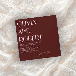 Maroon und blassrosa ästhetische Hochzeitseinladun Einladung