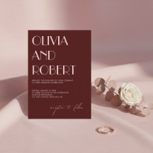 Maroon und blassrosa ästhetische Hochzeitseinladun