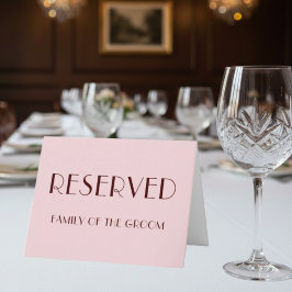 Maroon und Blassrosa Hochzeit vorbehalten Platzkar Karte