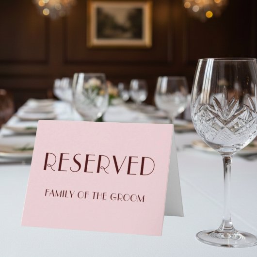 Maroon und Blassrosa Hochzeit vorbehalten Platzkar Karte