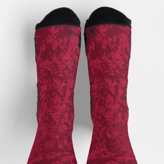 Maroon und Burgundy Texture Socken (Oben)