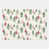 Maroon und Dark Green Pine Tree Geschenkpapier Set (Vorderseite)