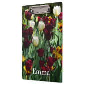 Maroon und Gelbe Tulips farbenfrohe Blumen Klemmbrett (Links)