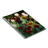 Maroon und Gelbe Tulips farbenfrohe Blumen Notizblock (Rechte Seite)