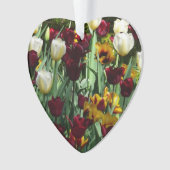Maroon und Gelbe Tulips farbenfrohe Blumen Ornament (Vorderseite)