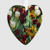 Maroon und Gelbe Tulips farbenfrohe Blumen Ornament (Vorderseite)