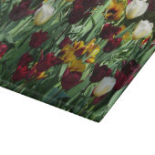 Maroon und Gelbe Tulips farbenfrohe Blumen Schneidebrett (Ecke)
