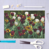 Maroon und Gelbe Tulips farbenfrohe Blumen Seidenpapier (Handwerk)