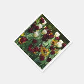 Maroon und Gelbe Tulips farbenfrohe Blumen Serviette (Ecke)