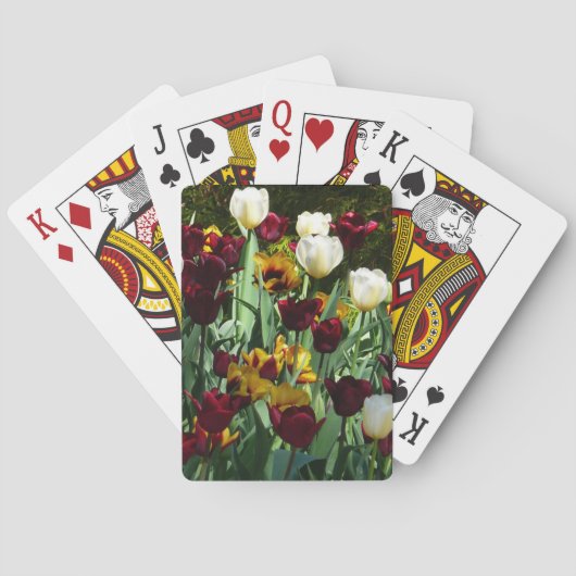 Maroon und Gelbe Tulips farbenfrohe Blumen Spielkarten (Rückseite)