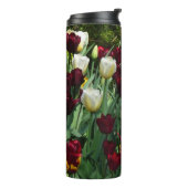 Maroon und Gelbe Tulips farbenfrohe Blumen Thermosbecher (Nach links gedreht)