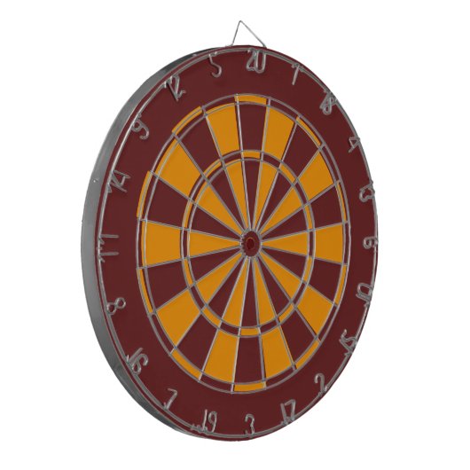 Maroon und Gold Dartscheibe (Vorderseite Links)