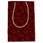 Maroon und Gold Graduation Cap Toss Mittlere Geschenktüte (Vorderseite)