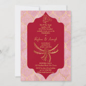 Maroon und Gold Hindu Hochzeitsknoten Ganesha Einladung (Vorderseite)