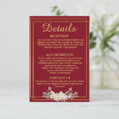 Maroon und Gold-Hochzeitskarte Einladung (Stehend Vorderseite)