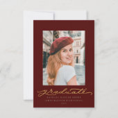 Maroon und Gold Millennium Script Einladung (Vorderseite)