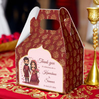 Maroon und Gold niedliche indische Brautpaare Cart