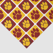 Maroon und Gold-Pawprint Seidenpapier (Ausschnitt)