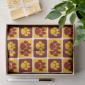 Maroon und Gold-Pawprint Seidenpapier (Geschenk)