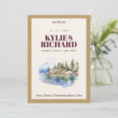 Maroon und Gold Save the Date Einladung (Stehend Vorderseite)