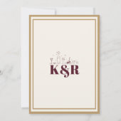 Maroon und Gold Save the Date Einladung (Rückseite)