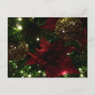 Maroon und Gold Weihnachtsbaum I Holiday Foto Feiertagspostkarte