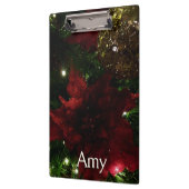 Maroon und Gold Weihnachtsbaum I Holiday Foto Klemmbrett (Links)