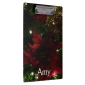 Maroon und Gold Weihnachtsbaum I Holiday Foto Klemmbrett (Rechts)