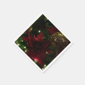 Maroon und Gold Weihnachtsbaum I Holiday Foto Serviette (Ecke)