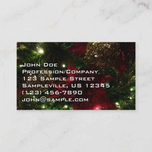Maroon und Gold Weihnachtsbaum I Holiday Foto Visitenkarte (Vorderseite)