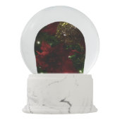 Maroon und Gold Weihnachtsbaum i Holiday Schneekugel (Rückseite)