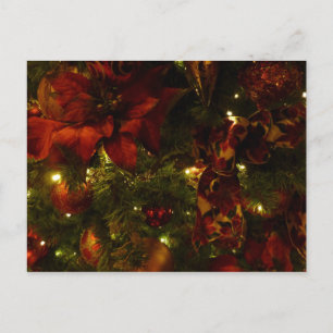 Maroon- und Gold-Weihnachtsbaum II Feiertagspostkarte