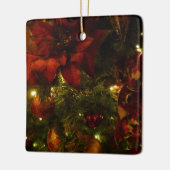 Maroon und Gold Weihnachtsbaum II Keramikornament (Links)