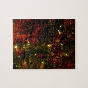 Maroon und Gold Weihnachtsbaum II Puzzle