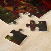 Maroon und Gold Weihnachtsbaum II Puzzle (Seite)