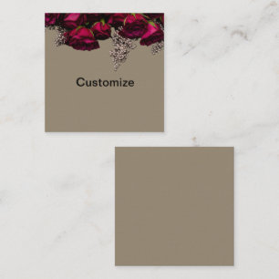 Maroon und Grau florale Flachbildschirm Mitteilungskarte