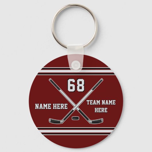 Maroon und Graue billige Hockey-Team Geschenke, je Schlüsselanhänger (Vorderseite)