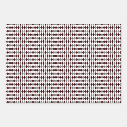 Maroon- und Graugemische Muster Geschenkpapier Set (Vorderseite 2)