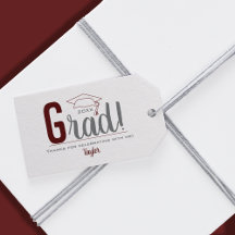 Maroon und Gray Graduation Cap Gastgeschenk
