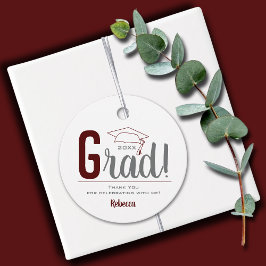 Maroon und Gray Graduation Cap Geschenkanhänger