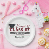 Maroon und Gray Graduation Party Plate Pappteller (Party)