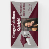 Maroon und Gray Vinyl Abschluss Foto Banner (Vertikal)
