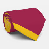 Maroon und Nu Gold Broad University Strip Krawatte (Gerollt)