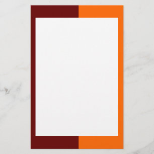 Maroon und Orange Border Stationierung Briefpapier