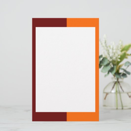 Maroon und Orange Border Stationierung Briefpapier (Stehend Vorderseite)