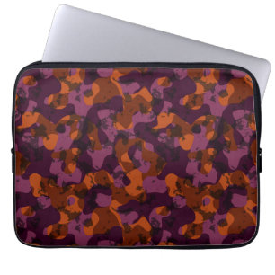 maroon und orange camouflage abstrakt laptopschutzhülle